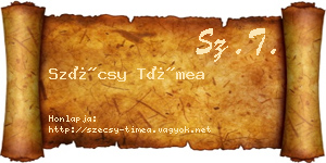 Szécsy Tímea névjegykártya