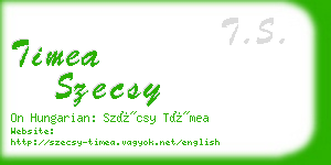 timea szecsy business card